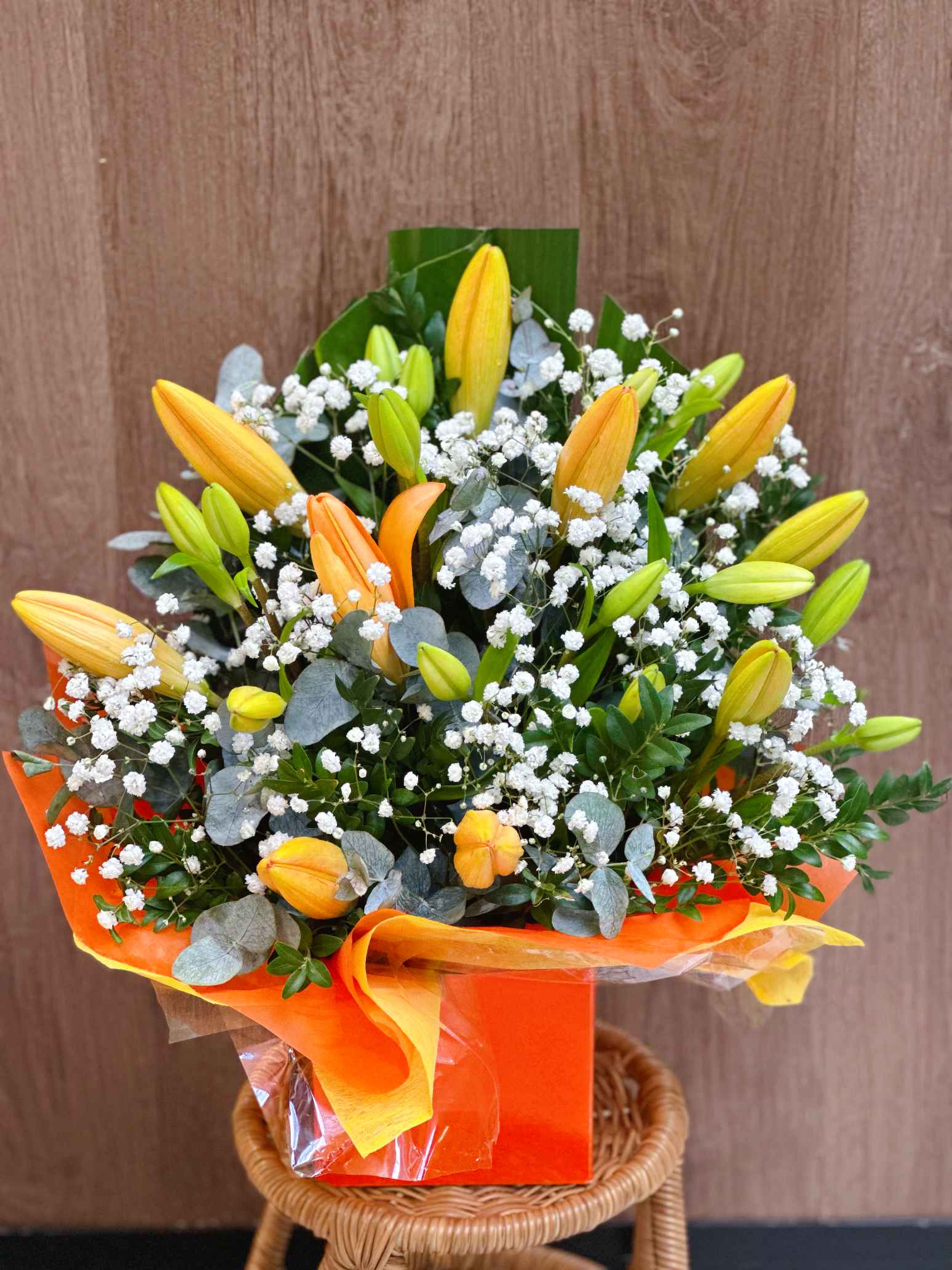 yellow lily flower bouquet Yellow Lily Box | Sympathy Flowers