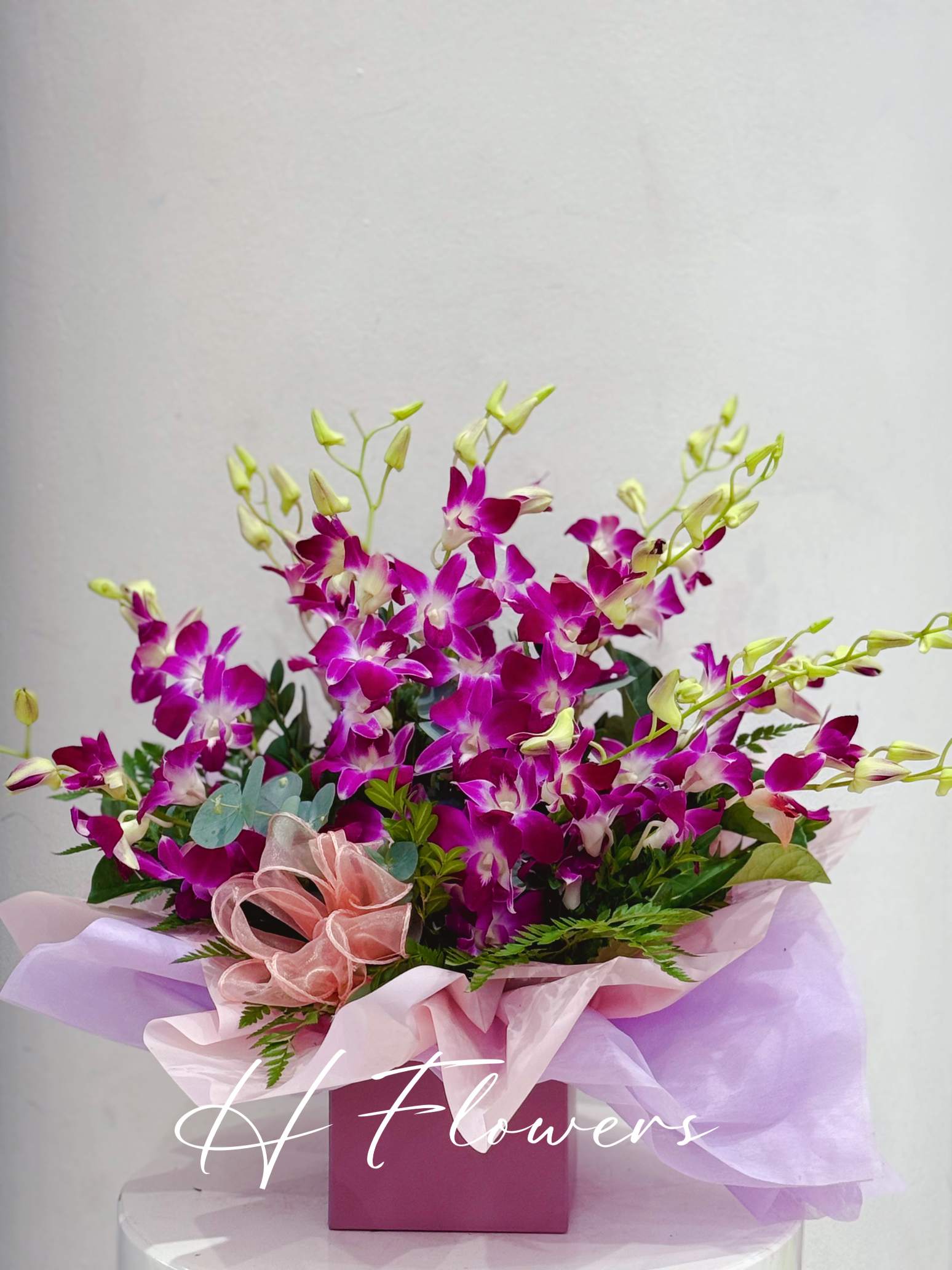Large Purple Singapore Orchids Box