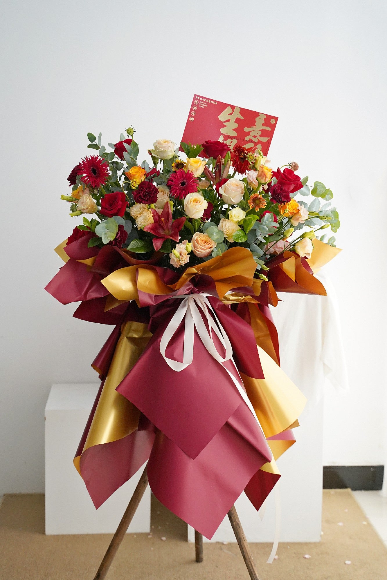 XLarge 1.8M Height Grand Opening with Red Roses