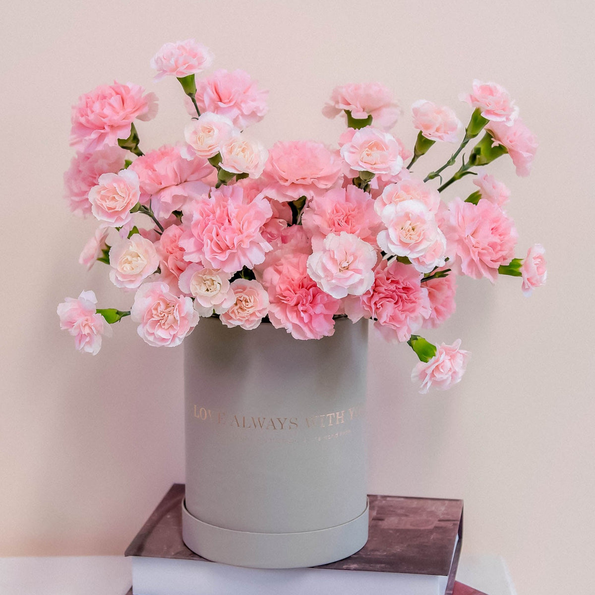 Pinky Carnations Box — Valentine's Day Bouquet | H Flowers Melbourne