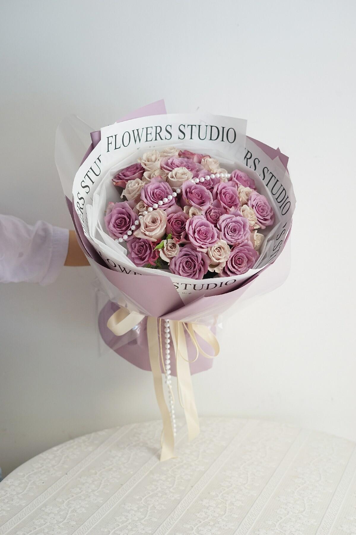 Purple Cappuccino Pearl Bouquet