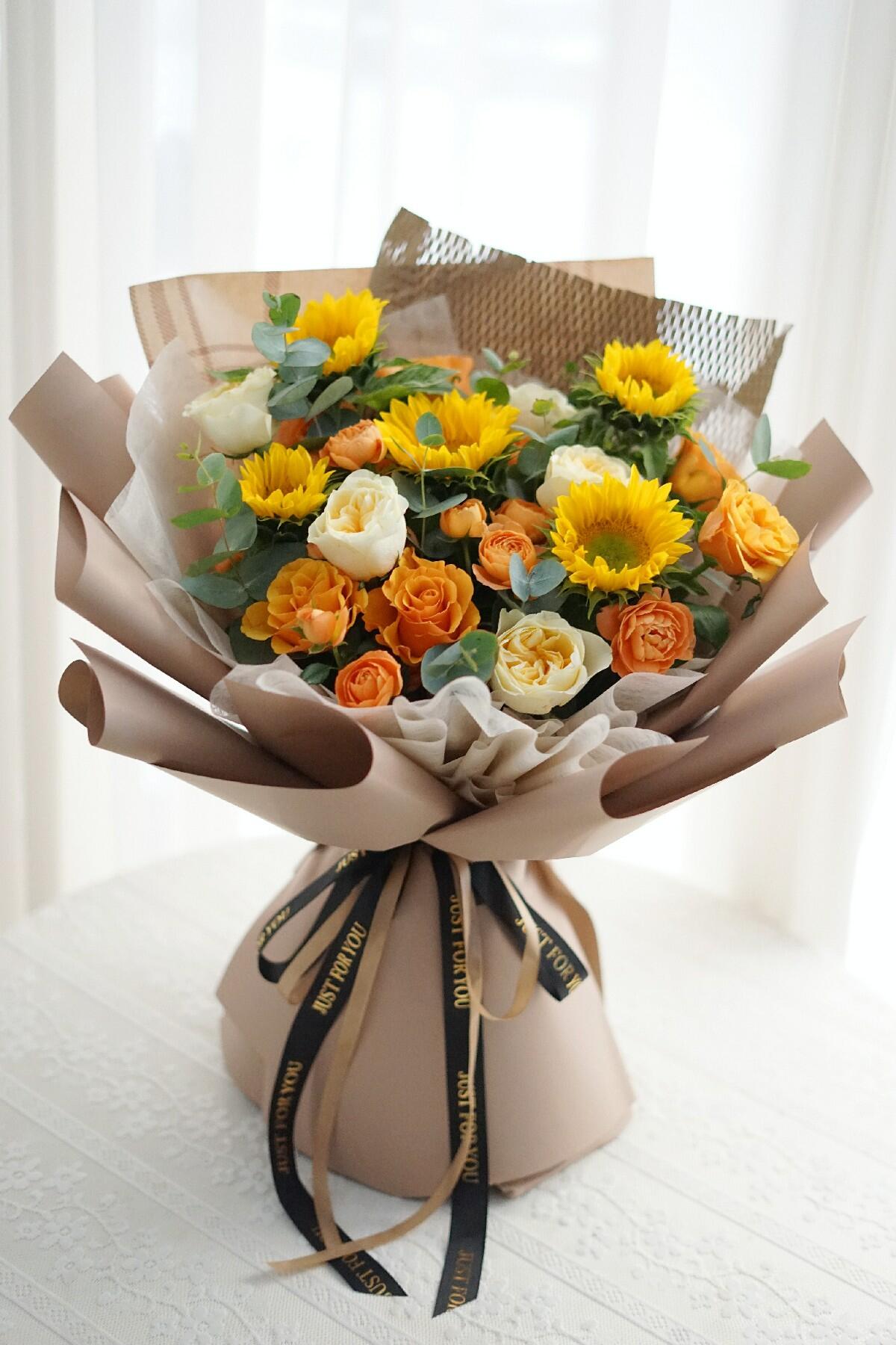 Orange and White Sunshine Bouquet