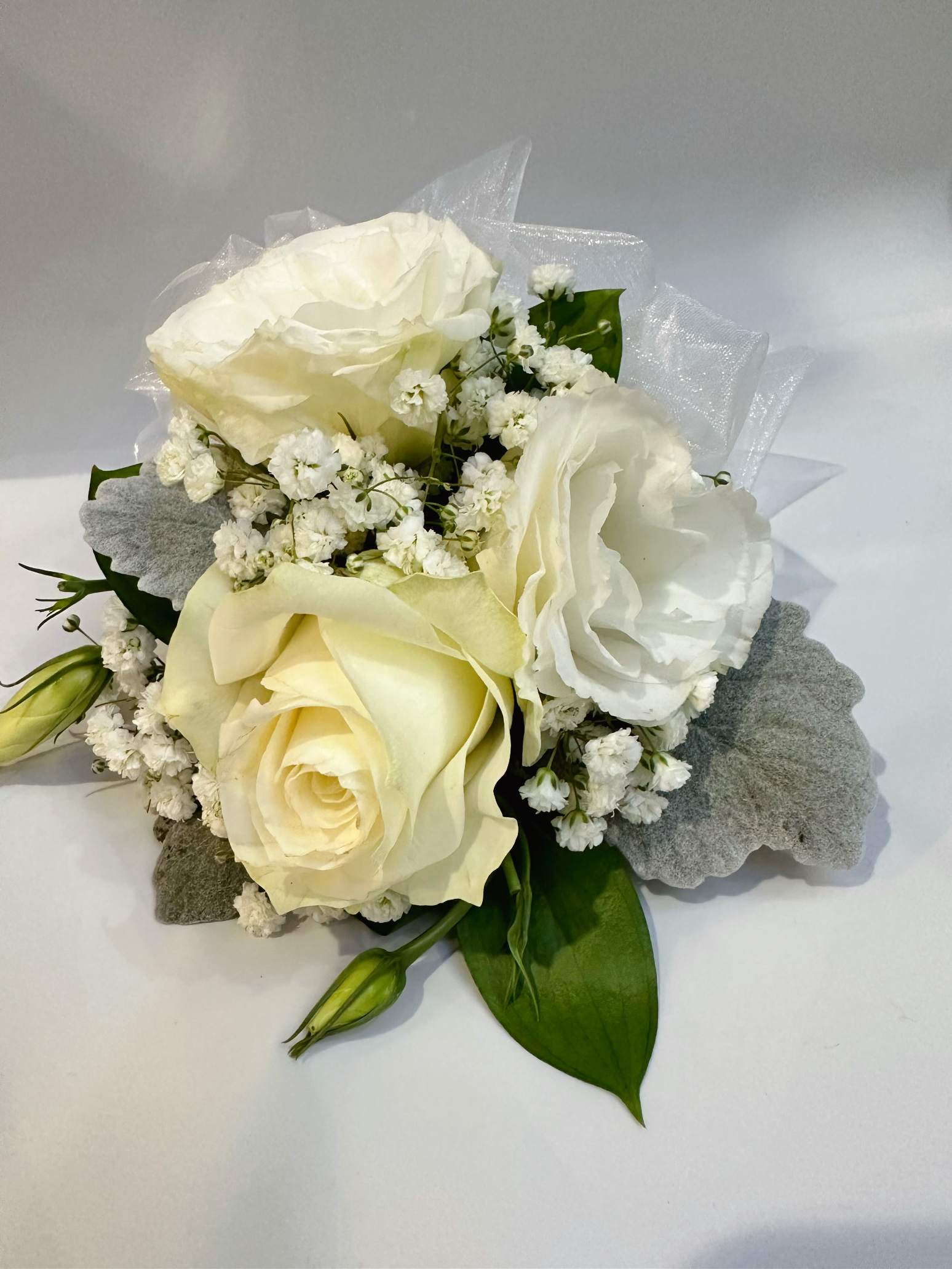 3 White Flower Corsage