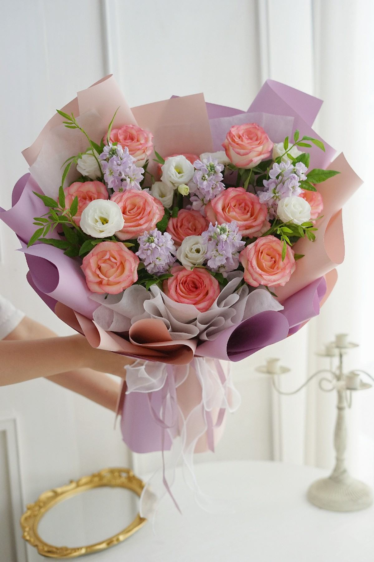 Elsa Pink Rose Bouquet