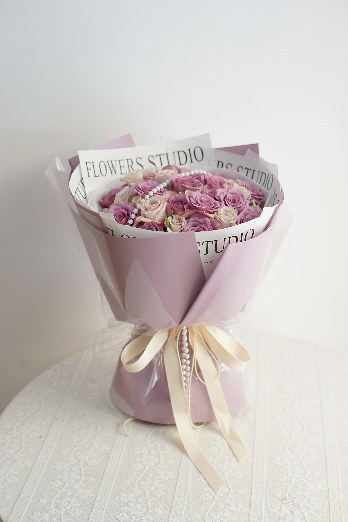 Purple Cappuccino Pearl Bouquet